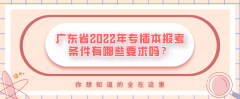 2022年广东普通专插本报考条件有哪些要求吗？