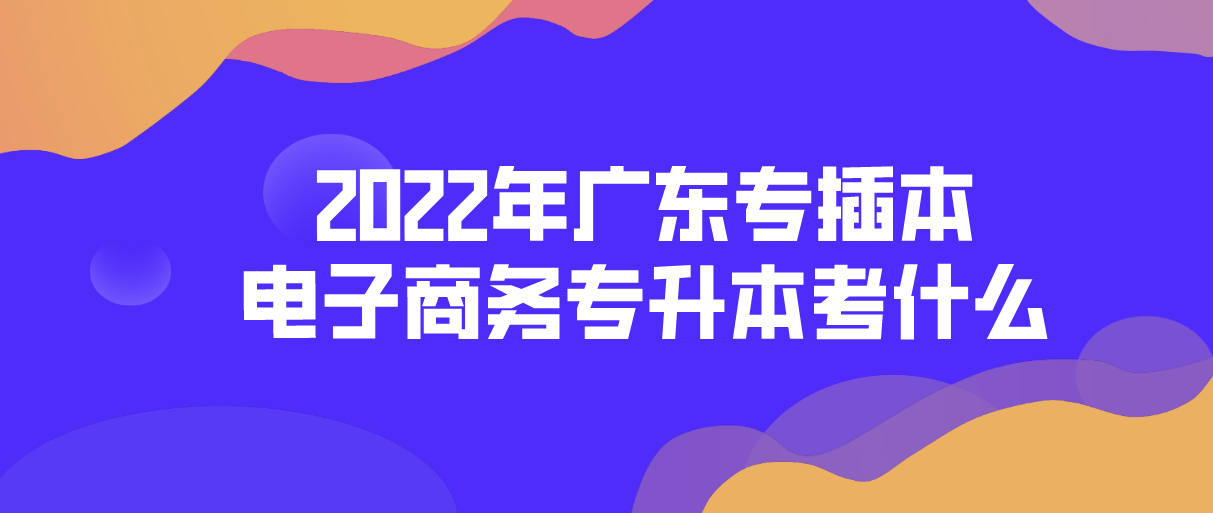 2022年广东省电子商务专升本考什么?