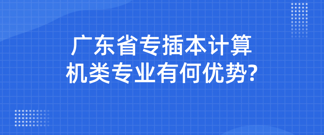 广东省专插本计算机类专业有何优势?