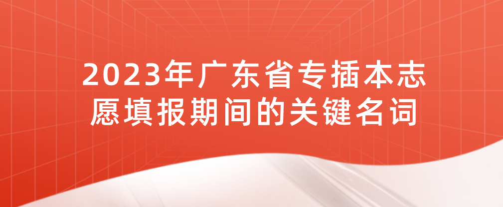 2023年广东省专插本志愿填报期间的关键名词
