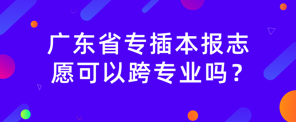 广东省专插本报志愿可以跨专业吗？