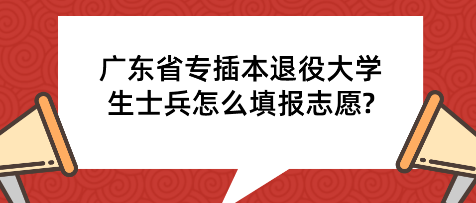 广东省专插本退役大学生士兵怎么填报志愿?