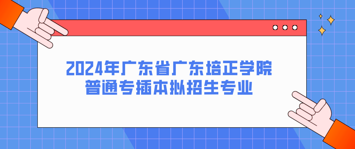 2024年广东省广东培正学院普通专插本拟招生专业