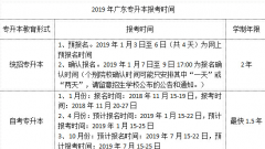 2019年广东统招专升本报考时间安排是怎么样的?