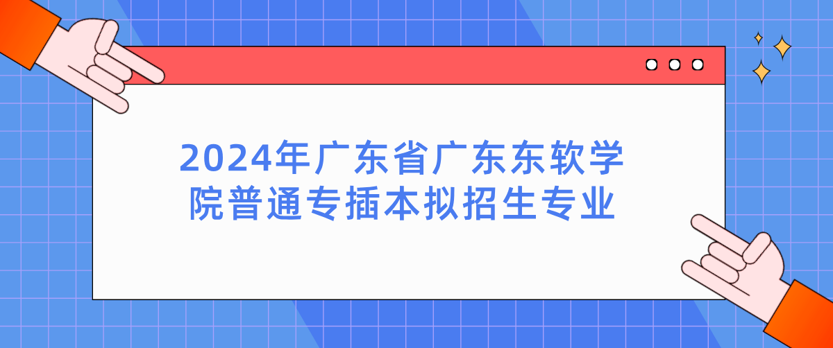 2024年广东省广东东软学院普通专插本拟招生专业